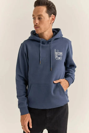 Rhythm Rhythm Heren Siesta Fleece Hoodie Navy
