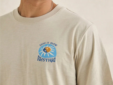 Rhythm Rhythm Heren Slow Down Slub T-Shirt Moonrock