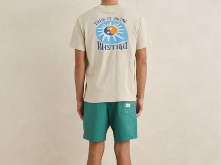 Rhythm Rhythm Heren Slow Down Slub T-Shirt Moonrock