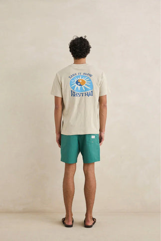 Rhythm Rhythm Heren Slow Down Slub T-Shirt Moonrock