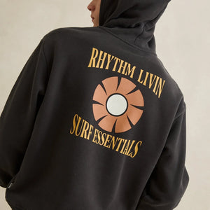 Rhythm Rhythm Heren Surf Essential Hoodie Washed Black