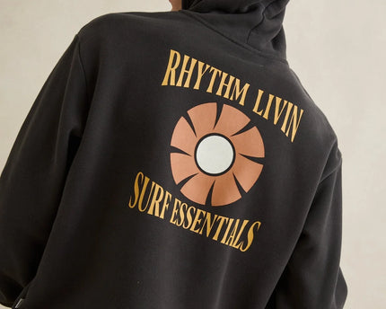 Rhythm Rhythm Heren Surf Essential Hoodie Washed Black