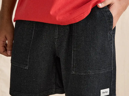 Rhythm Rhythm Heren Textured Wale Jam Shorts Black