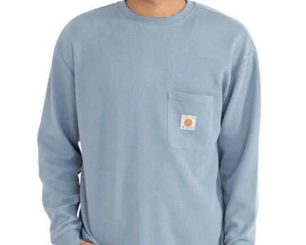 Rhythm Rhythm Heren Vintage Pocket LS Waffle Sweater Slate