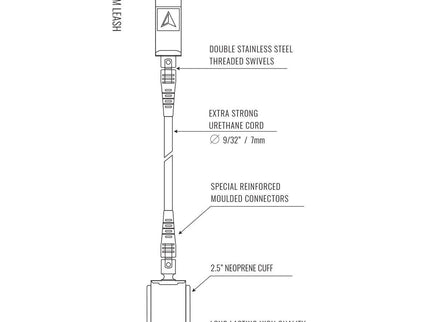 ROAM ROAM 9ft Premium Longboard Ankle Leash Black