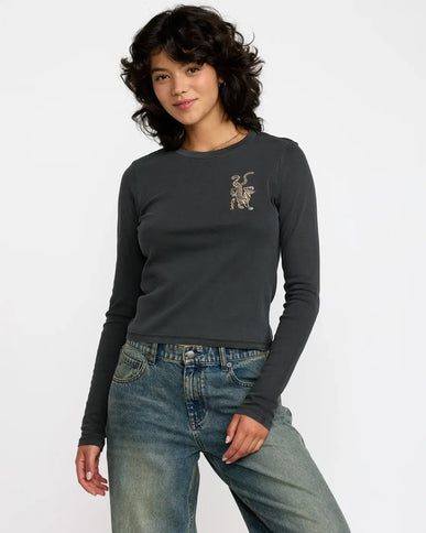 RVCA RVCA Dames Fortune LS Tee Washed Black