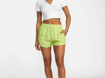 RVCA RVCA Dames Sawyer Print Elastic Waist Shorts Neon Green