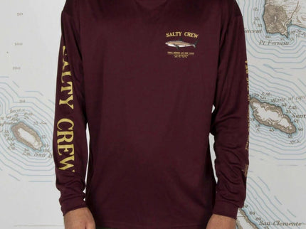 Salty Crew Salty Crew Bruce Burgundy Longsleeve Rashguard