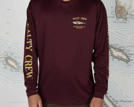 Salty Crew Salty Crew Bruce Burgundy Longsleeve Rashguard