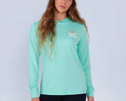 Salty Crew Salty Crew Dames Cruisin Hooded Sunshirt Sea Foam