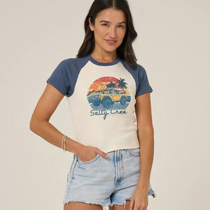 Salty Crew Salty Crew Dames Drive To The Sea Raglan Tee Indigo