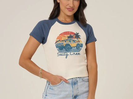 Salty Crew Salty Crew Dames Drive To The Sea Raglan Tee Indigo