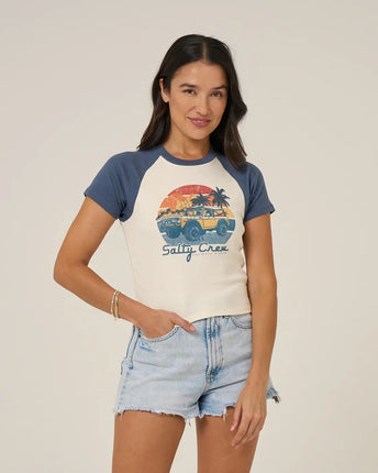 Salty Crew Salty Crew Dames Drive To The Sea Raglan Tee Indigo