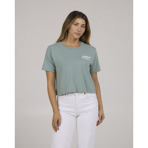 Salty Crew Salty Crew Dames Fish Bowl CropTee Sage
