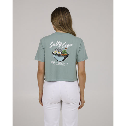 Salty Crew Salty Crew Dames Fish Bowl CropTee Sage