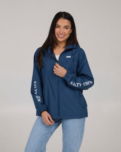 Salty Crew Salty Crew Dames Frits Windbreaker Jacket Denim Blue
