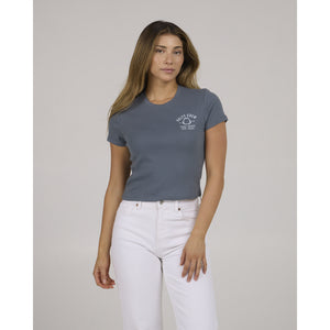 Salty Crew Salty Crew Dames Night Bite BabyTee Fin Blue