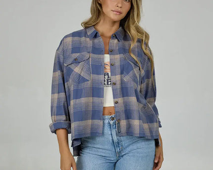 Salty Crew Salty Crew Dames Nomad Flannel Dusty Blue