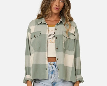 Salty Crew Salty Crew Dames Nomad Flannel Slate Grey