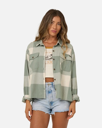 Salty Crew Salty Crew Dames Nomad Flannel Slate Grey