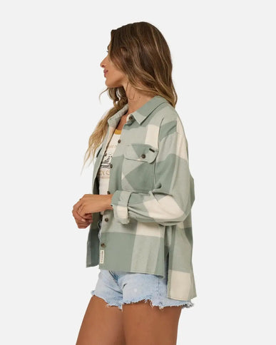Salty Crew Salty Crew Dames Nomad Flannel Slate Grey