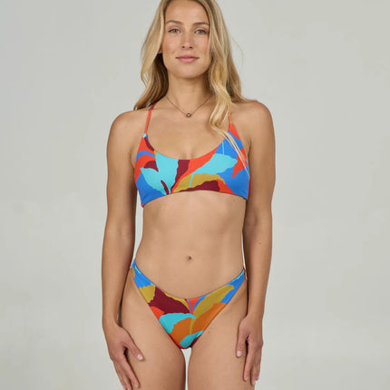 Salty Crew Salty Crew Dames Palm Burst Rev Midi Bikini Bottom Bold Blue