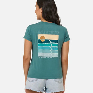 Salty Crew Salty Crew Dames Retro Wave Modern Tee Teal
