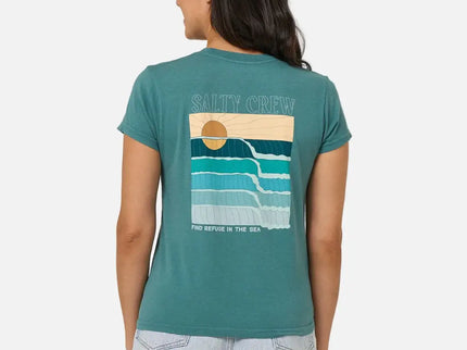 Salty Crew Salty Crew Dames Retro Wave Modern Tee Teal