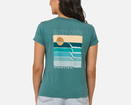 Salty Crew Salty Crew Dames Retro Wave Modern Tee Teal