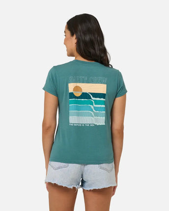 Salty Crew Salty Crew Dames Retro Wave Modern Tee Teal
