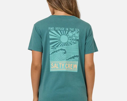 Salty Crew Salty Crew Dames Rise And Smile BF Tee Teal