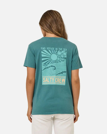 Salty Crew Salty Crew Dames Rise And Smile BF Tee Teal