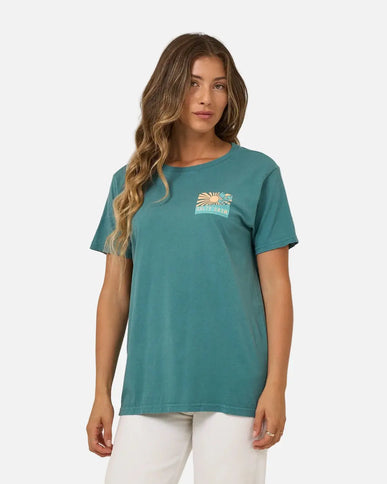 Salty Crew Salty Crew Dames Rise And Smile BF Tee Teal