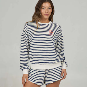 Salty Crew Salty Crew Dames Schooner Fleece Crew Bright Navy