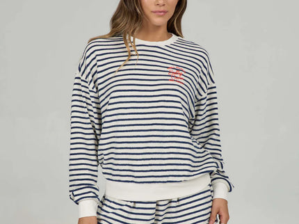 Salty Crew Salty Crew Dames Schooner Fleece Crew Bright Navy