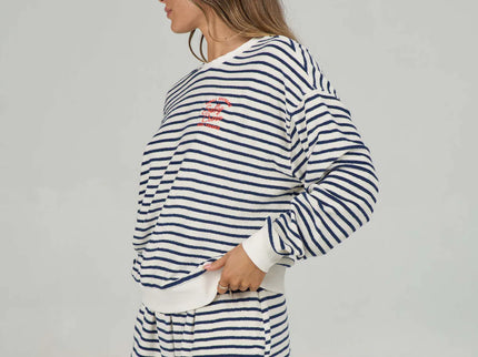 Salty Crew Salty Crew Dames Schooner Fleece Crew Bright Navy