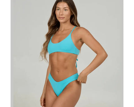 Salty Crew Salty Crew Dames Seafarer Solids Skimpy V Bikini Bottom Turquoise