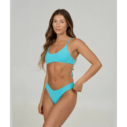 Salty Crew Salty Crew Dames Seafarer Solids Skimpy V Bikini Bottom Turquoise