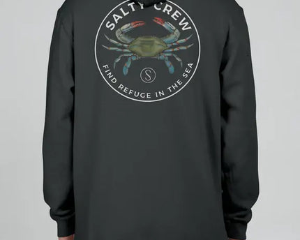 Salty Crew Salty Crew Heren Blue Crabber Hood Fleece Charcoal