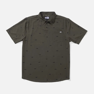 Salty Crew Salty Crew Heren Mayday Perf S/S Tech Polo Olive