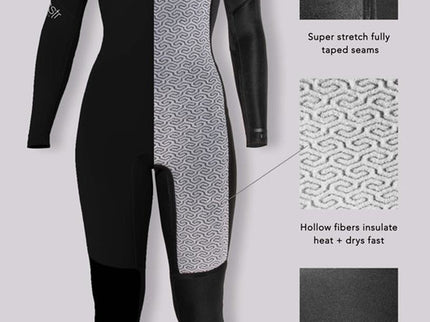 Sisstrevolution Sisstrevolution 7 Seas 5/4 Dames Hooded Wetsuit – Black