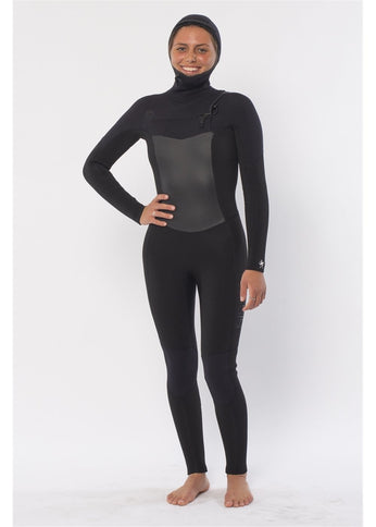 Sisstrevolution Sisstrevolution 7 Seas 5/4 Dames Hooded Wetsuit – Black