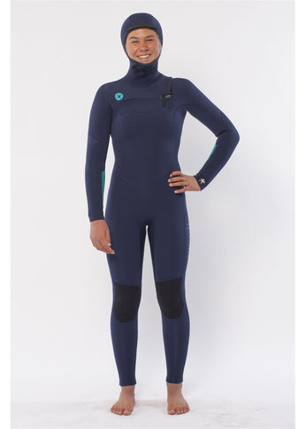 Sisstrevolution Sisstrevolution 7 Seas 5/4 Dames Hooded Wetsuit – Strong Blue