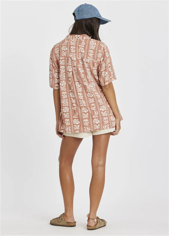 Sisstrevolution Sisstrevolution Dames Island Beauty Woven Shirt Henna