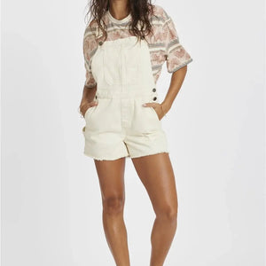 Sisstrevolution Sisstrevolution Dames Salty Days Woven Short Overall Sea Salt