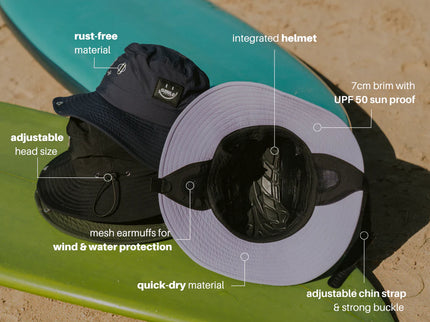 Smile Surfwear Smile Surfwear Reef Ranger 1.0 Surf Hat / Helmet Ocean Olive