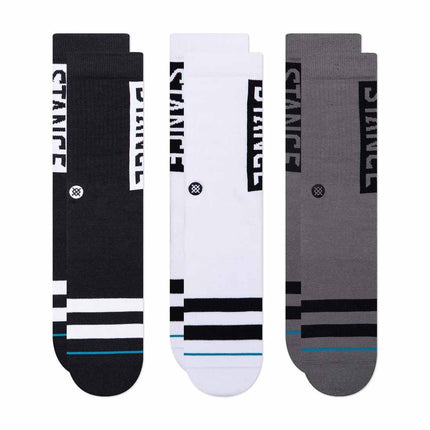 Stance Stance The OG Crew Socks 3 Pack Black White