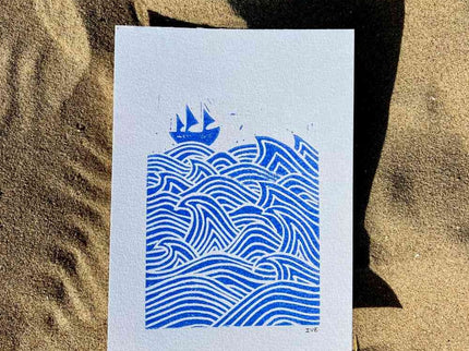 Studio Els Studio Els Boat Print A5 Blue