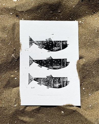Studio Els Studio Els Lino Print 3 Haringen