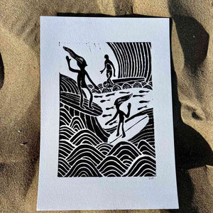 Studio Els Studio Els Surfers Print A4 Black